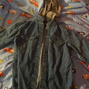 Long sleeve denim jean shirt boys sized8